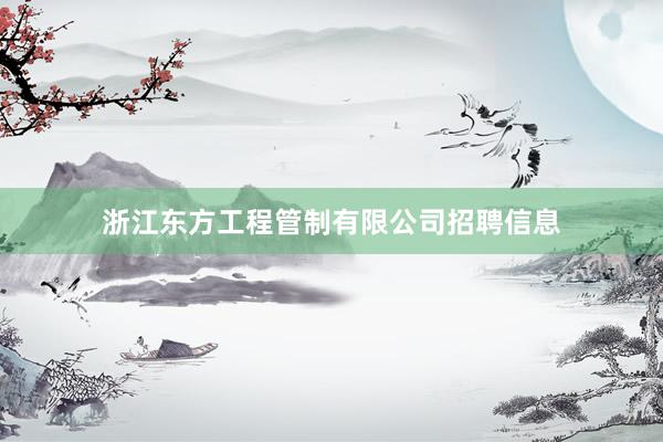 浙江东方工程管制有限公司招聘信息